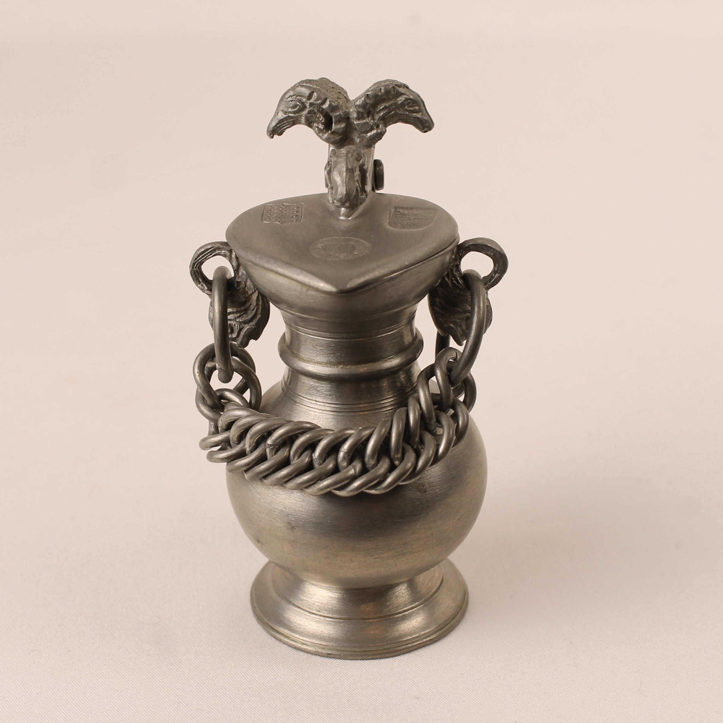 J.P. Della Bianca Zwitserse Tinnen Miniatuur Kruik met 3 Rammen