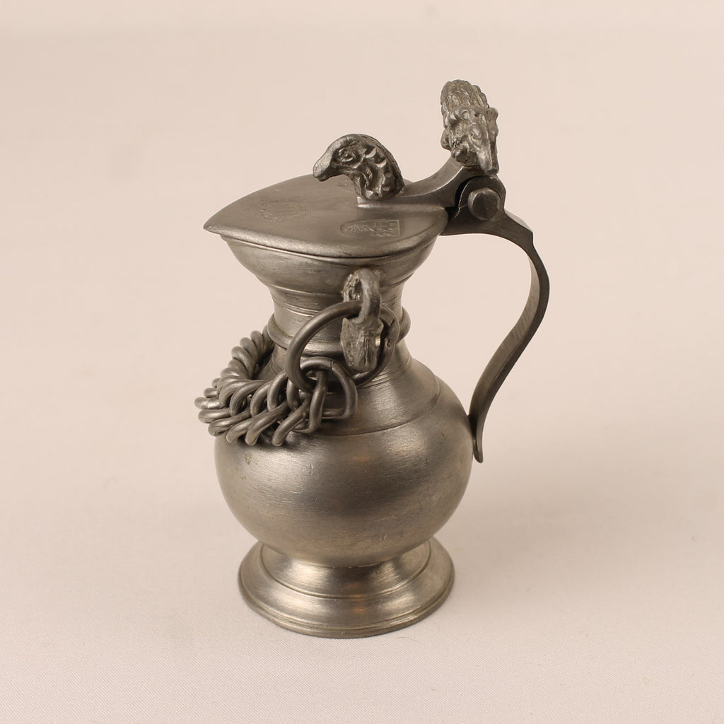 J.P. Della Bianca Zwitserse Tinnen Miniatuur Kruik met 3 Rammen