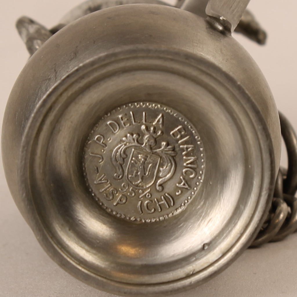 J.P. Della Bianca Zwitserse Tinnen Miniatuur Kruik met 3 Rammen