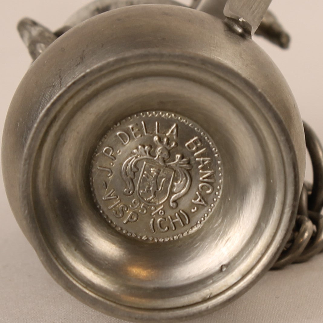 J.P. Della Bianca Zwitserse Tinnen Miniatuur Kruik met 3 Rammen