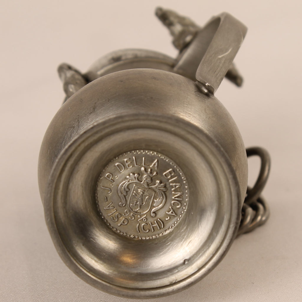 J.P. Della Bianca Zwitserse Tinnen Miniatuur Kruik met 3 Rammen