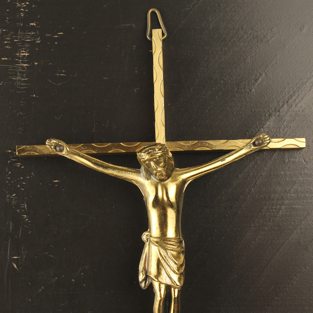 Wandkruis met Corpus - Goudkleurig 24.5cm