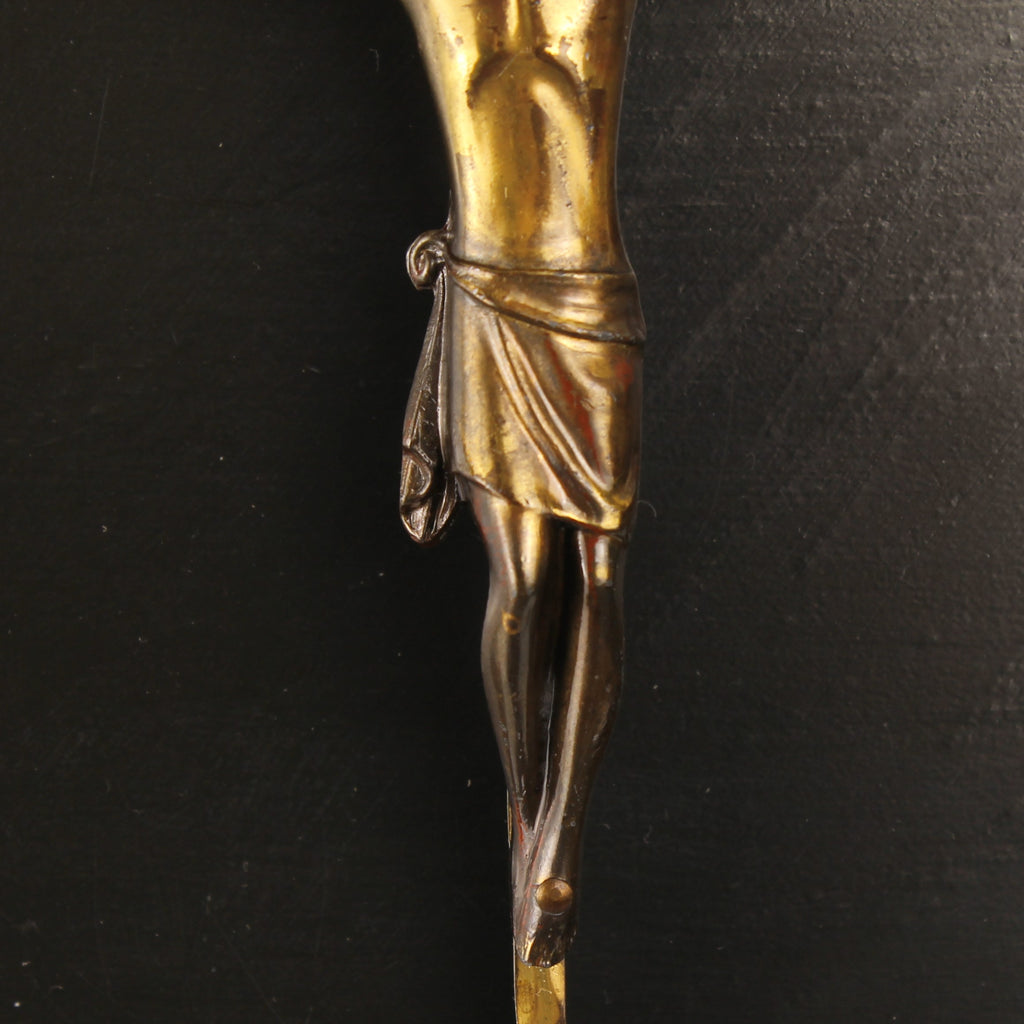 Wandkruis Messing met Corpus – ca. 1960 – 25 cm