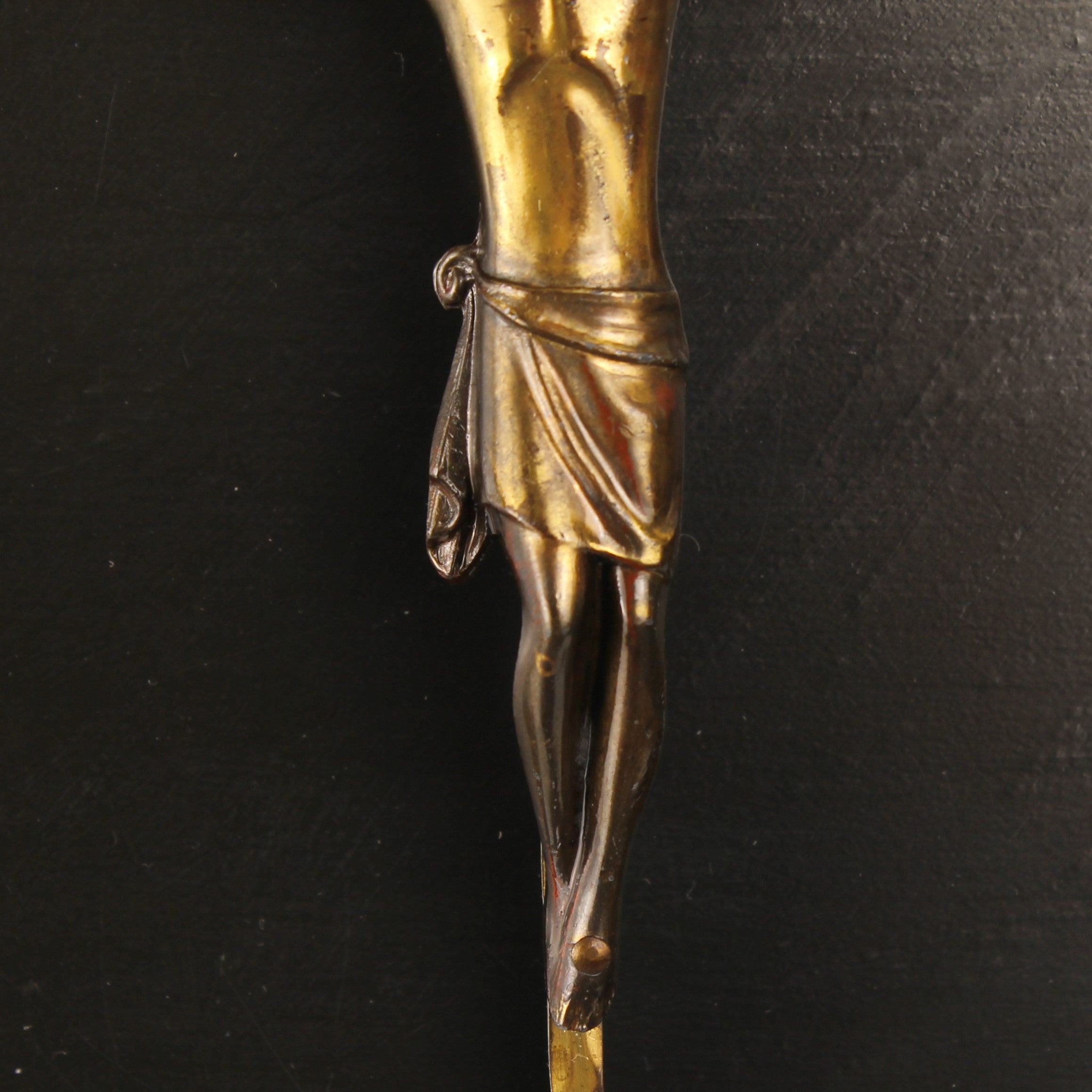 Wandkruis Messing met Corpus – ca. 1960 – 25 cm