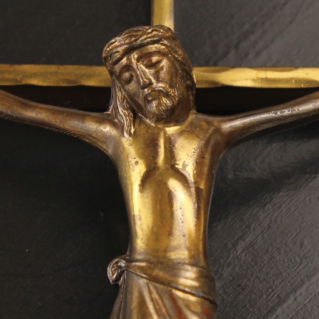 Wandkruis Messing met Corpus – ca. 1960 – 25 cm