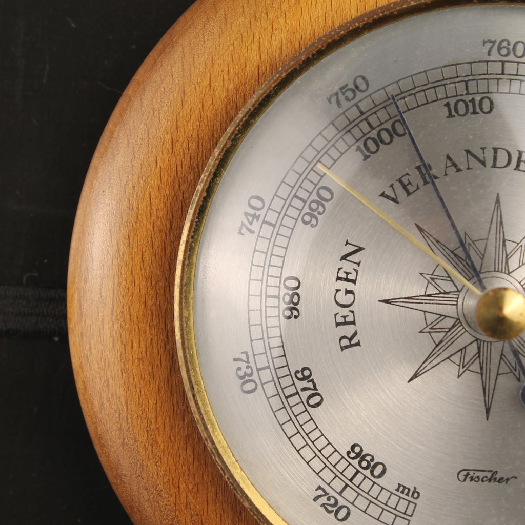 Fischer Wandbarometer – Made in GDR – 15 cm – Jaren 60/70