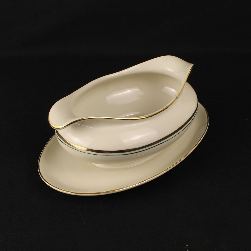 Bavaria Porseleinen Sauskom met Onderschotel – Goudrand – 21 cm