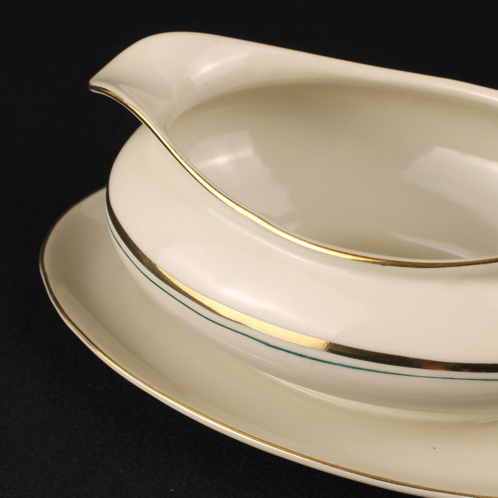 Bavaria Porseleinen Sauskom met Onderschotel – Goudrand – 21 cm