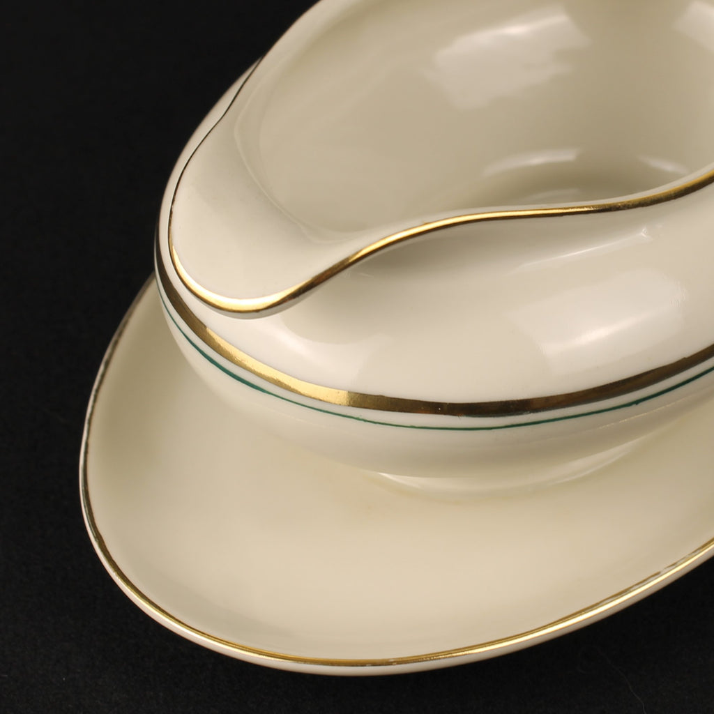 Bavaria Porseleinen Sauskom met Onderschotel – Goudrand – 21 cm