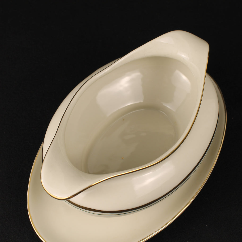 Bavaria Porseleinen Sauskom met Onderschotel – Goudrand – 21 cm