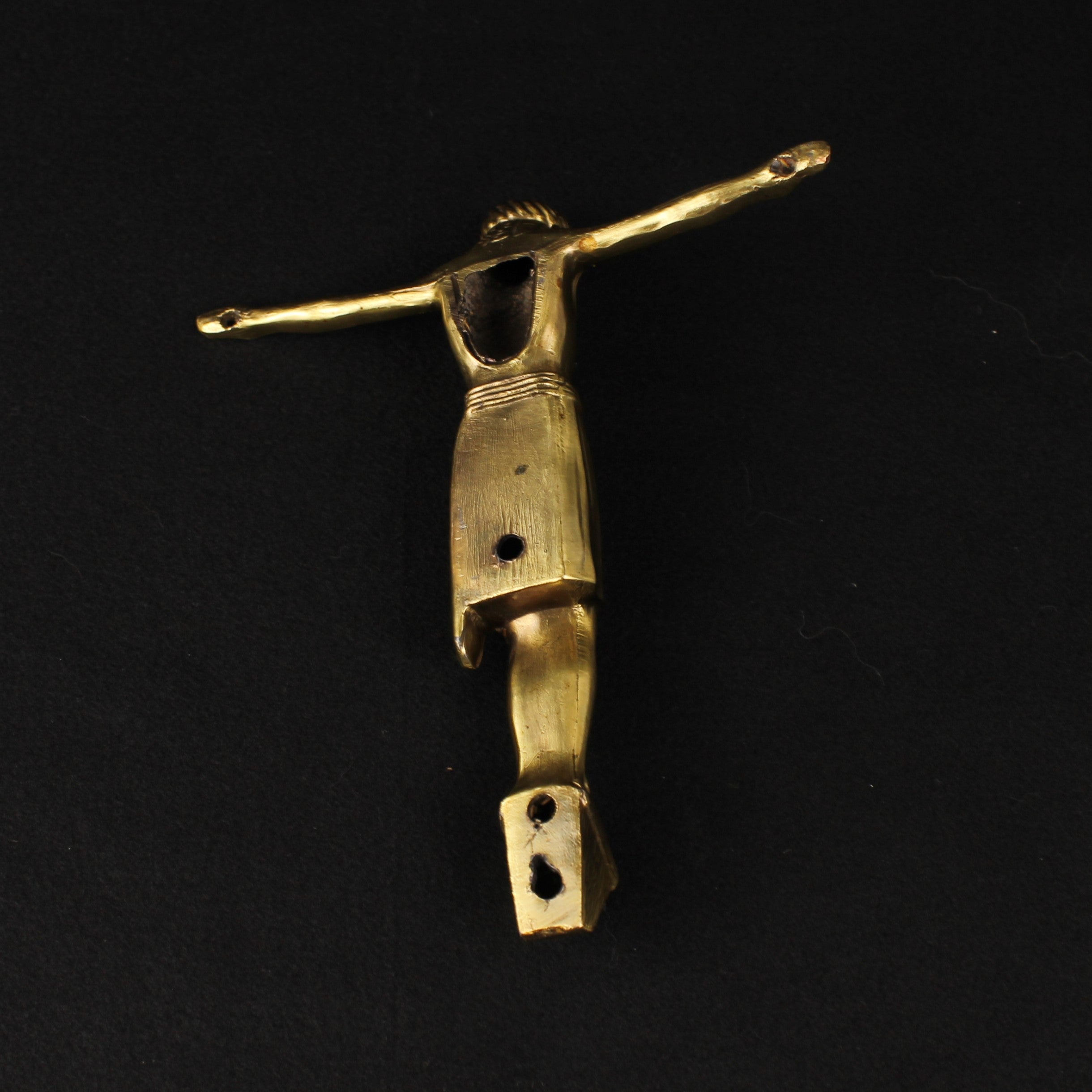 Verguld Christus Corpus – Messing Crucifix Beeld – ca. 1920–1950