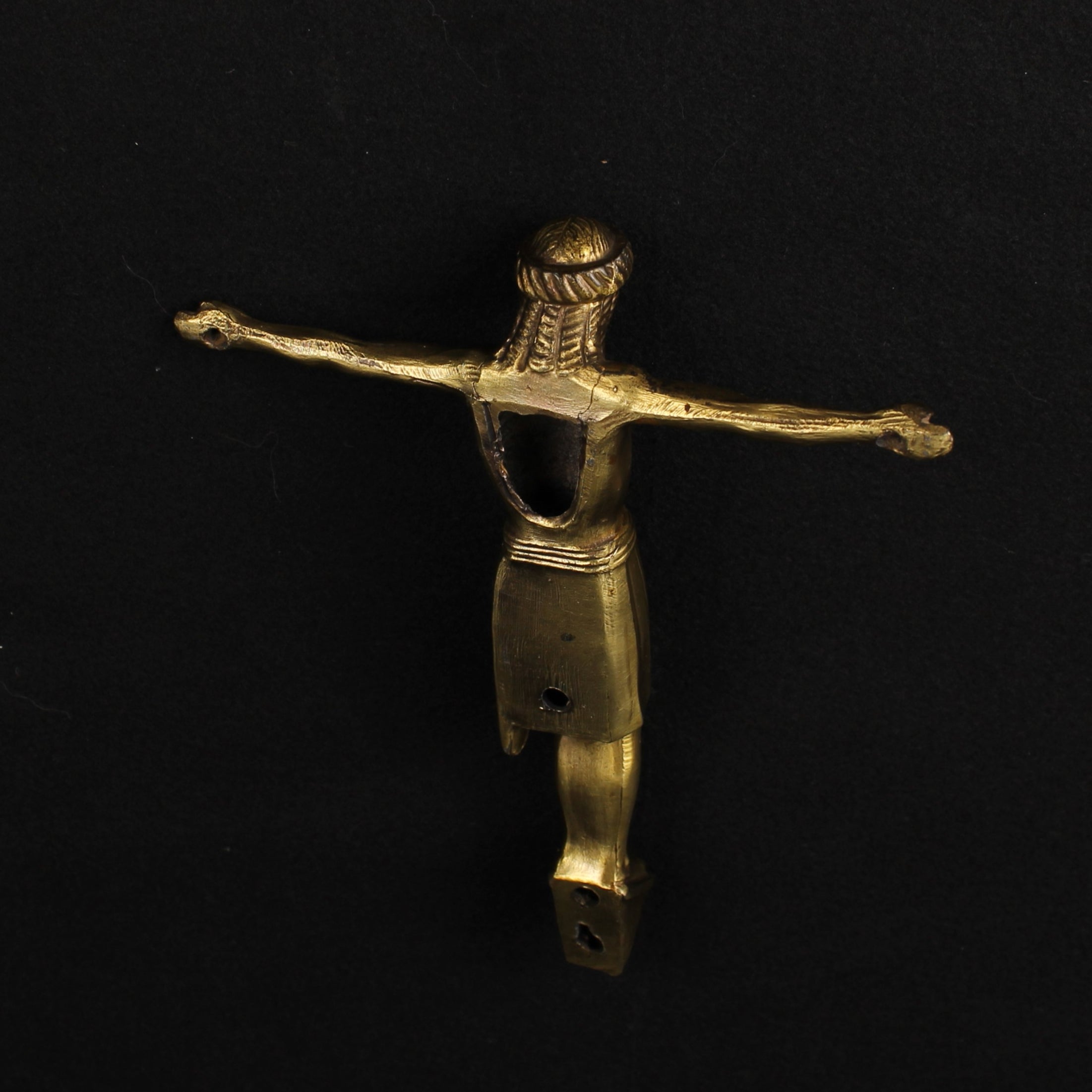 Verguld Christus Corpus – Messing Crucifix Beeld – ca. 1920–1950