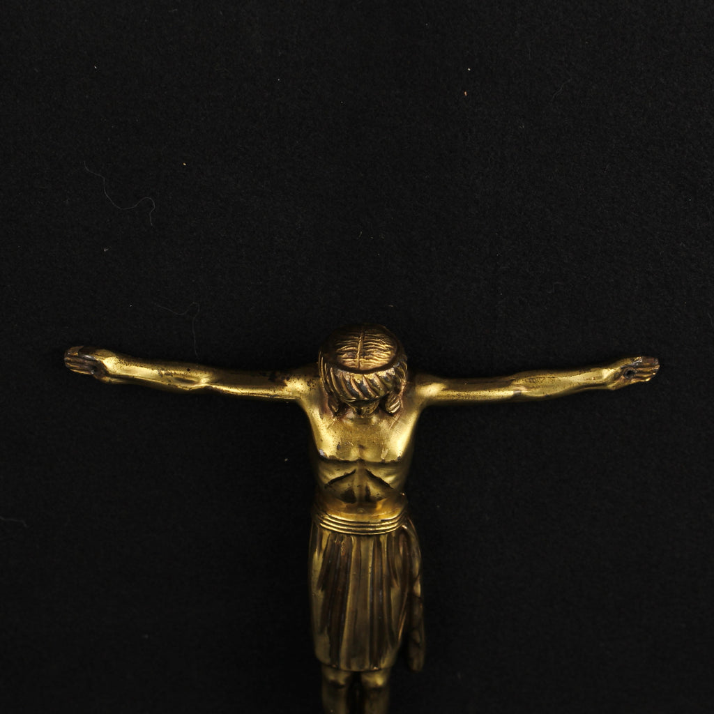 Verguld Christus Corpus – Messing Crucifix Beeld – ca. 1920–1950