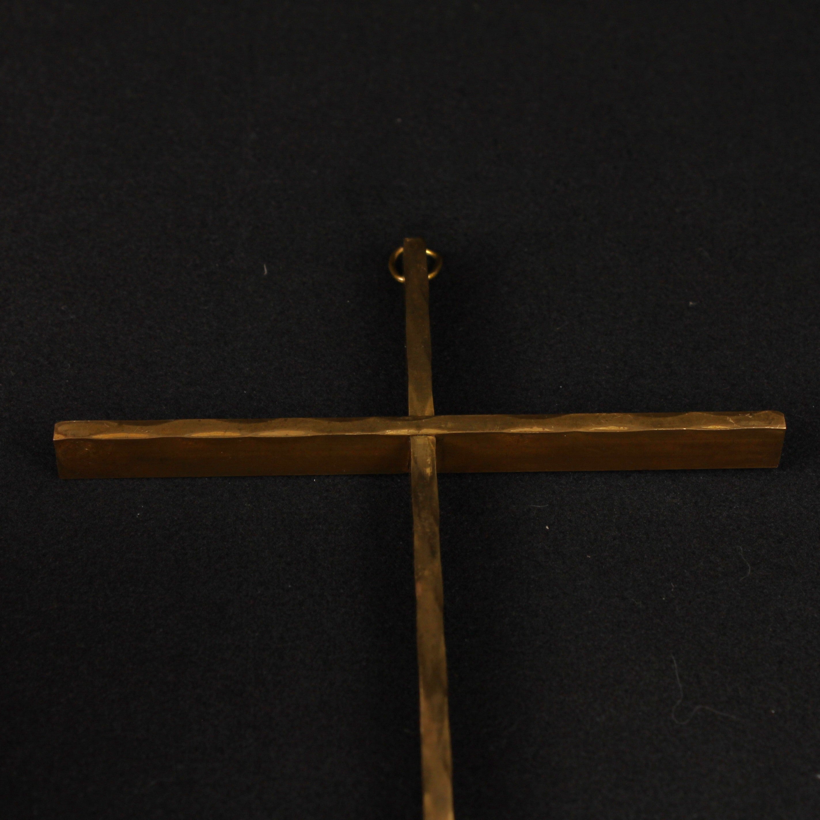 Wandkruis Messing - 25 cm - ca. 1950-1970