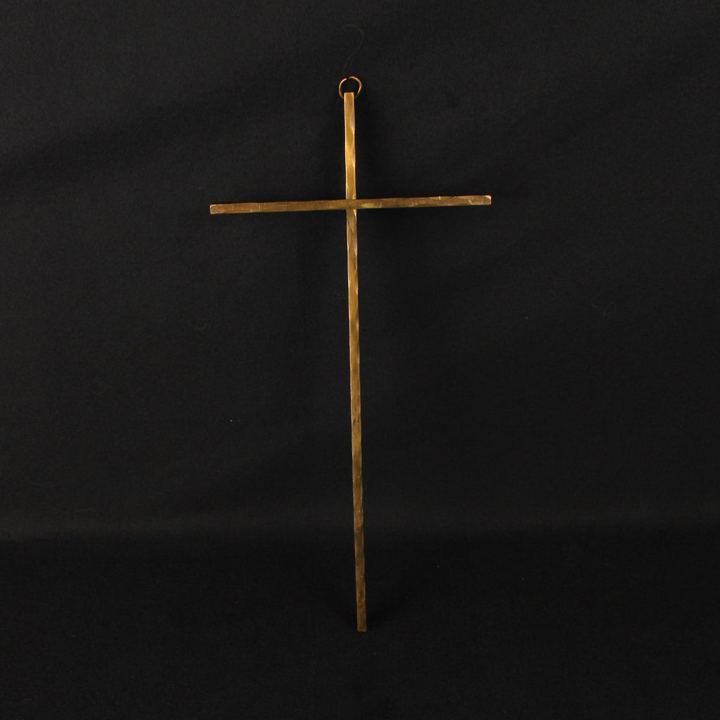 Wandkruis Messing - 25 cm - ca. 1950-1970