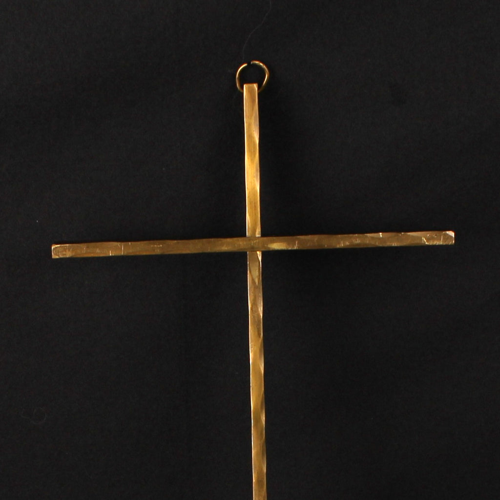 Wandkruis Messing - 25 cm - ca. 1950-1970