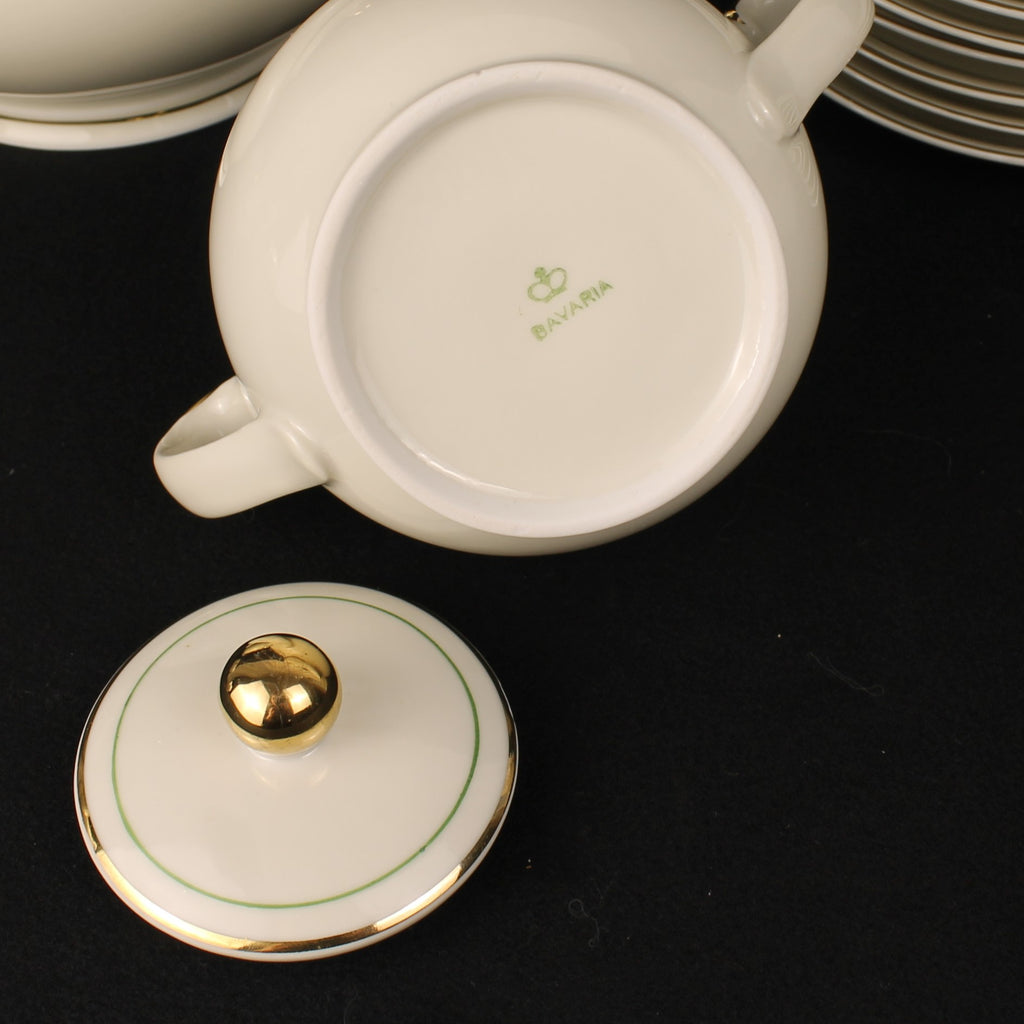 Bavaria Theeservies 16-delig – Goudrand & Groene Bies