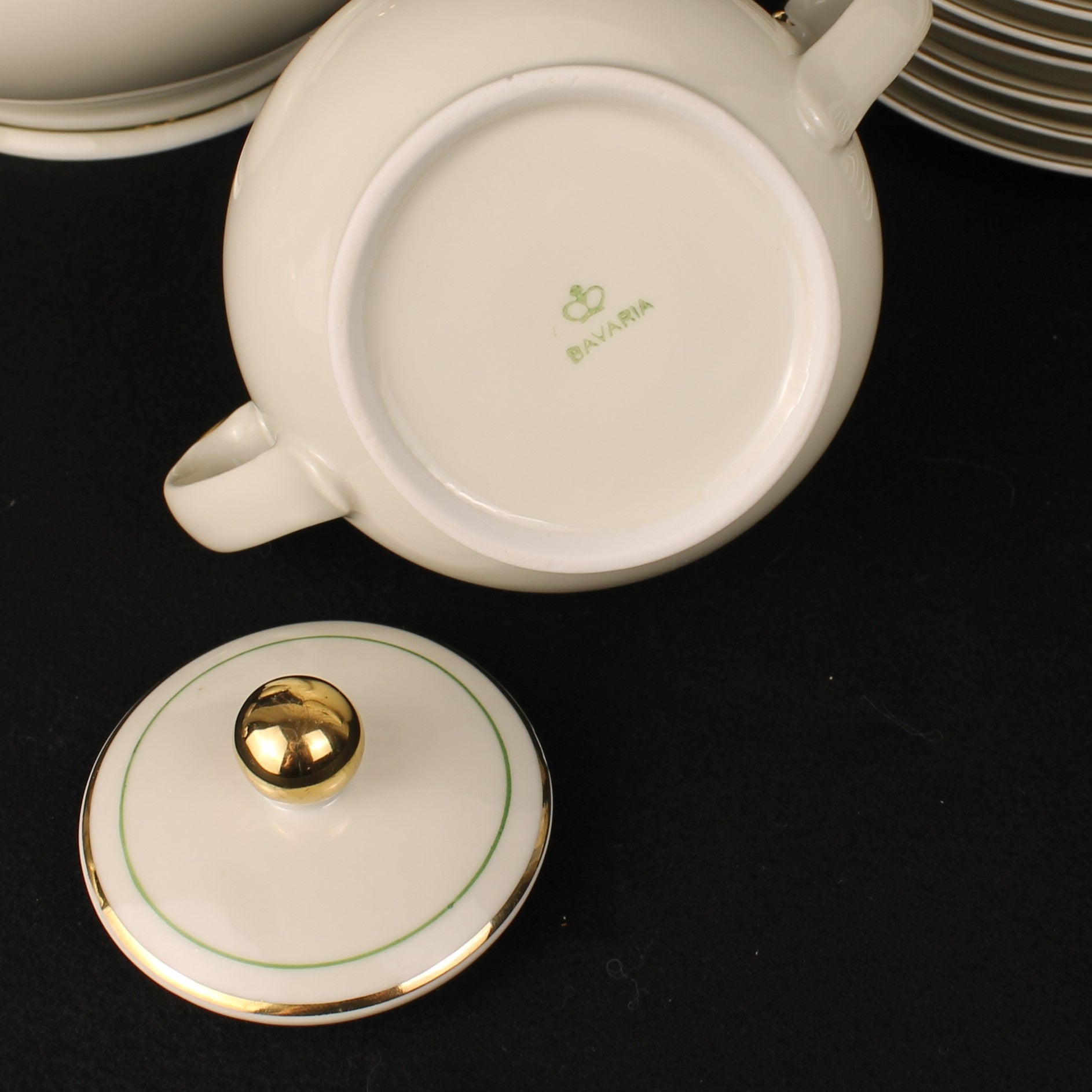 Bavaria Theeservies 16-delig – Goudrand & Groene Bies