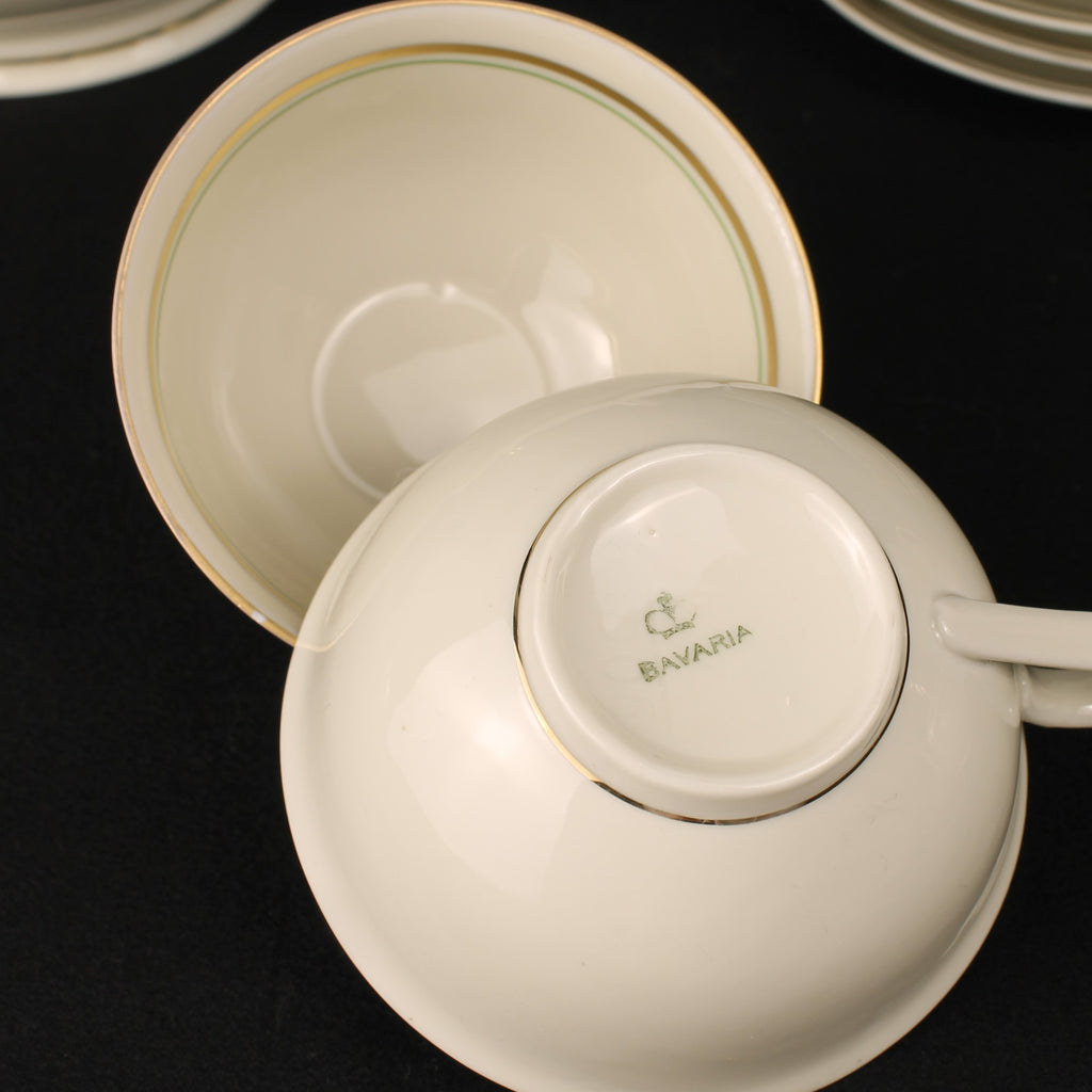 Bavaria Theeservies 16-delig – Goudrand & Groene Bies