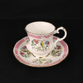 Elizabethan Fine Bone China Cup and Saucer – Exotic Bird with Pink Band and Gilding