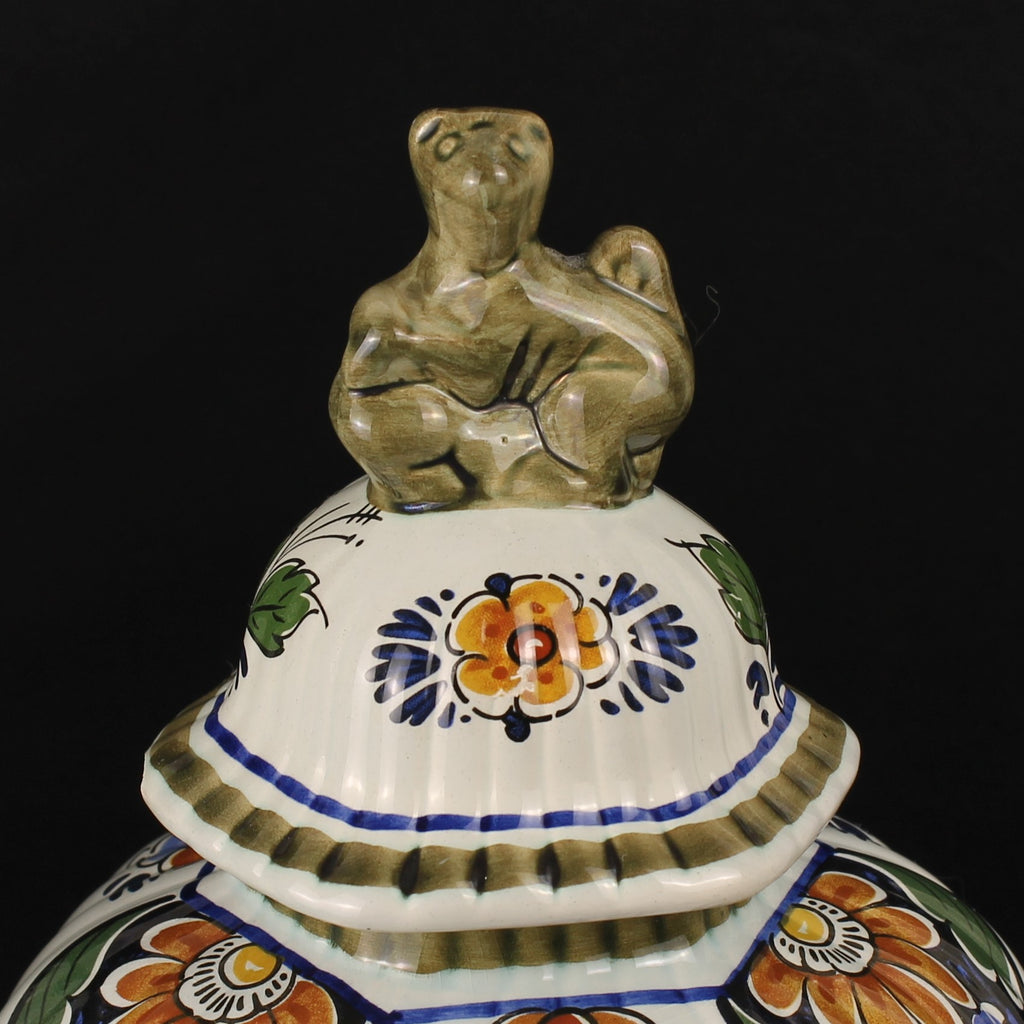Delft Polychrome Hand-Painted Lidded Vases Set – 33 & 28 cm – Holland