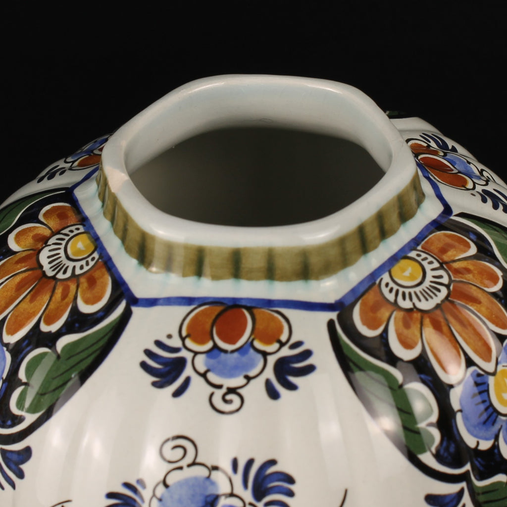 Delft Polychrome Hand-Painted Lidded Vases Set – 33 & 28 cm – Holland