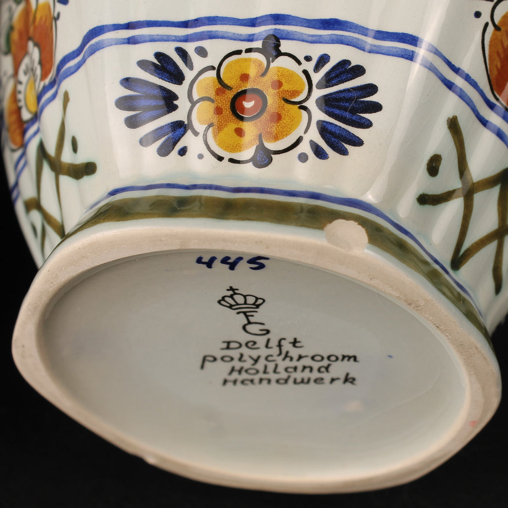 Delft Polychrome Hand-Painted Lidded Vases Set – 33 & 28 cm – Holland