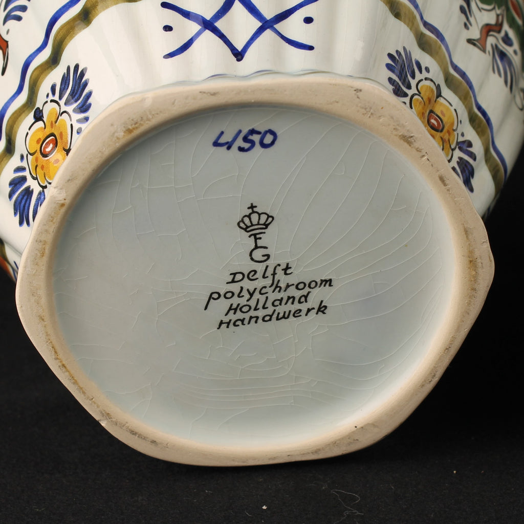 Delft Polychrome Hand-Painted Lidded Vases Set – 33 & 28 cm – Holland
