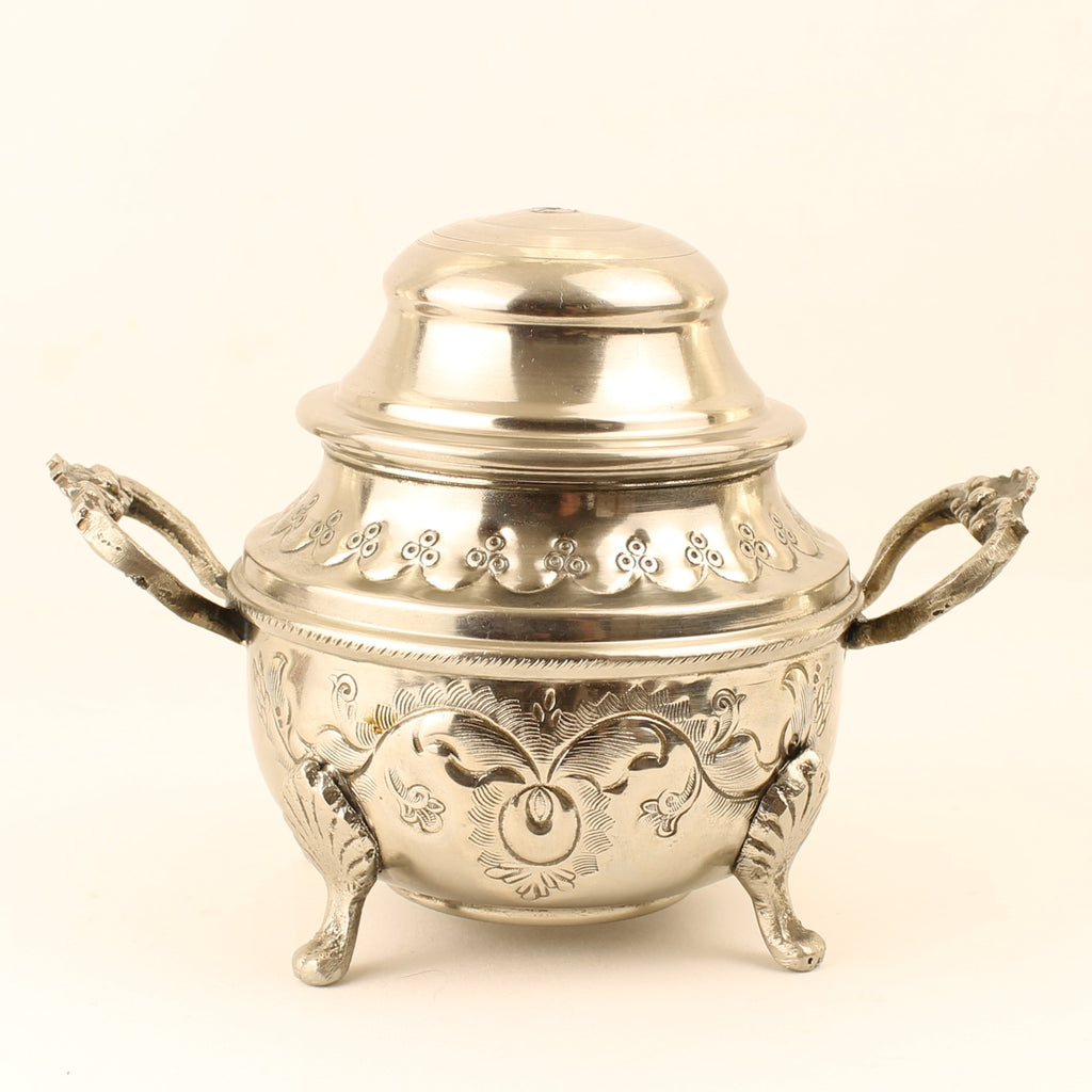 Sucrier et pot à lait argentés sur pieds – Exportation Indienne – Style rococo
