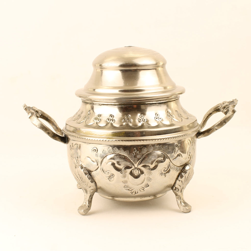 Sucrier et pot à lait argentés sur pieds – Exportation Indienne – Style rococo