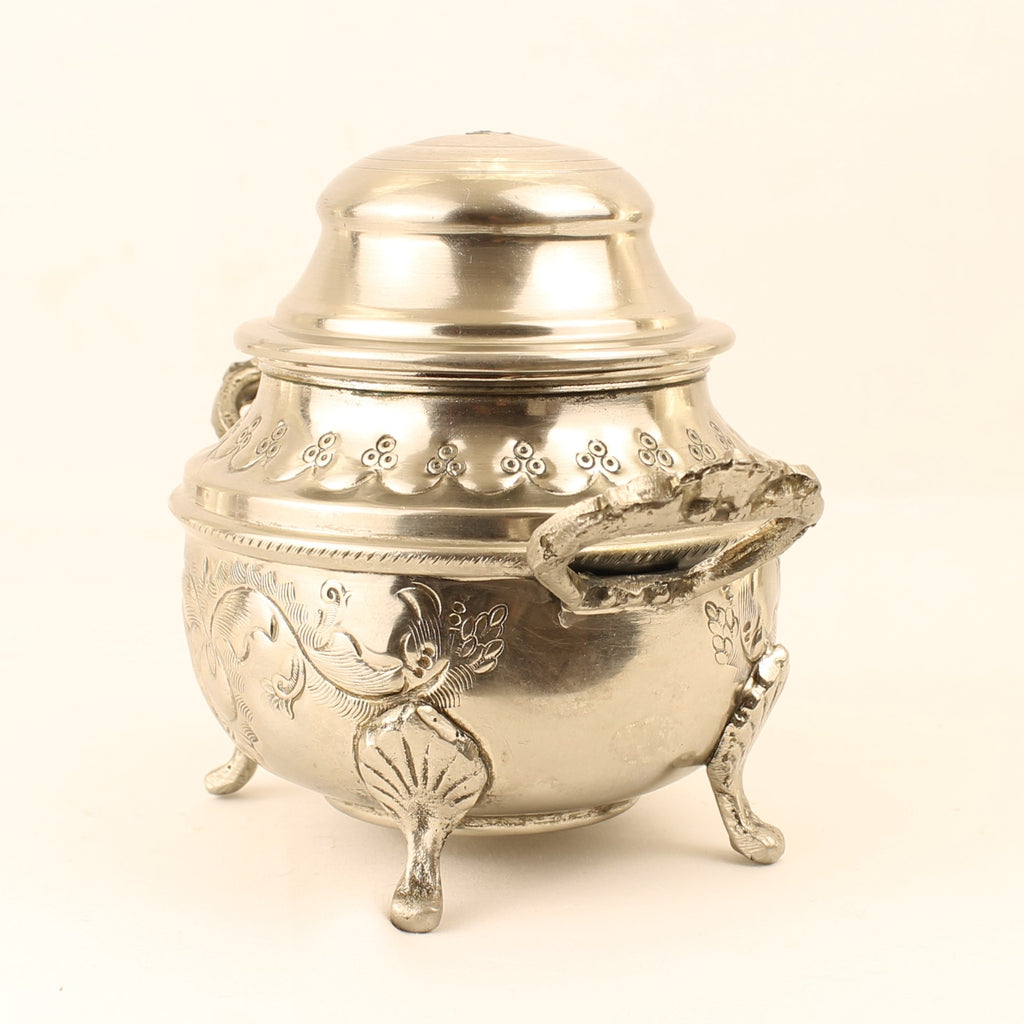 Sucrier et pot à lait argentés sur pieds – Exportation Indienne – Style rococo