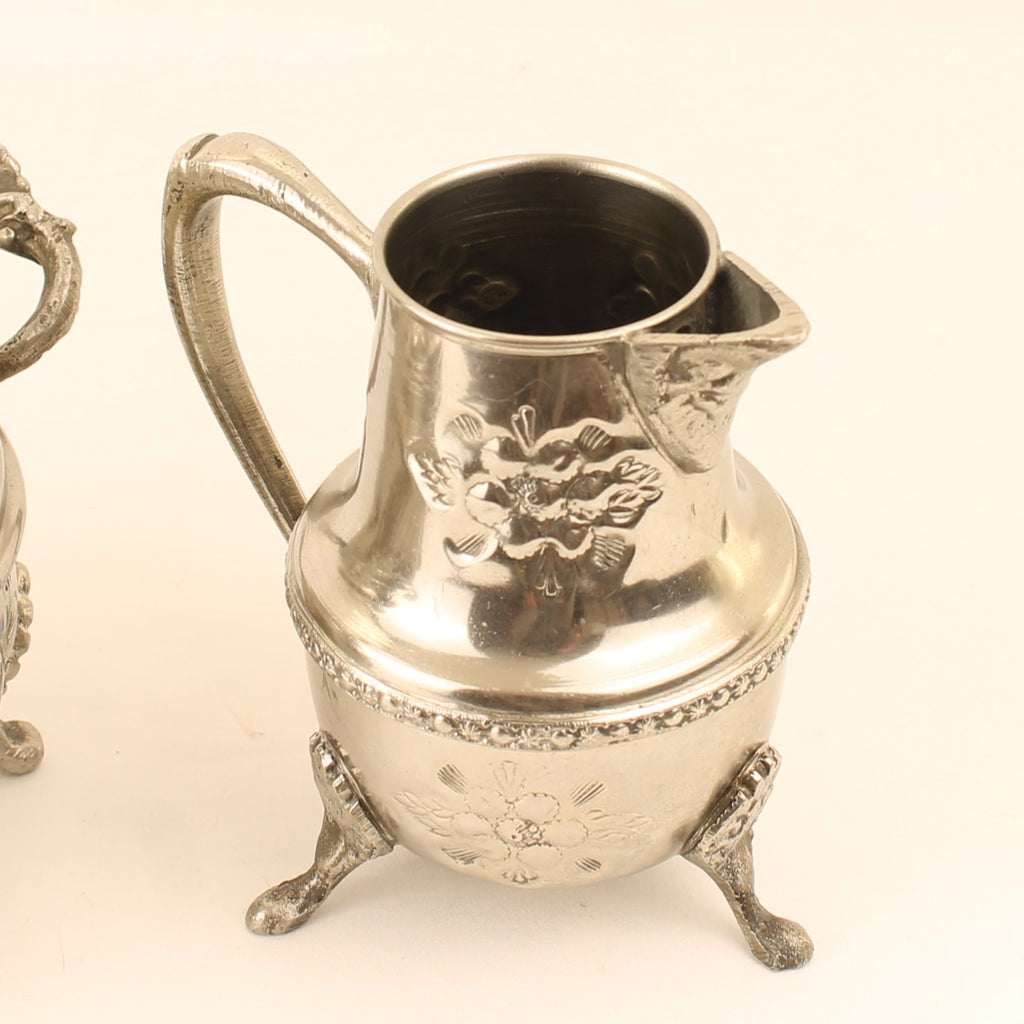 Sucrier et pot à lait argentés sur pieds – Exportation Indienne – Style rococo