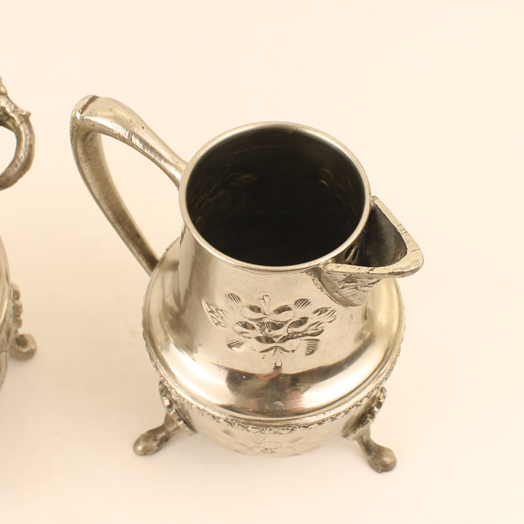 Sucrier et pot à lait argentés sur pieds – Exportation Indienne – Style rococo