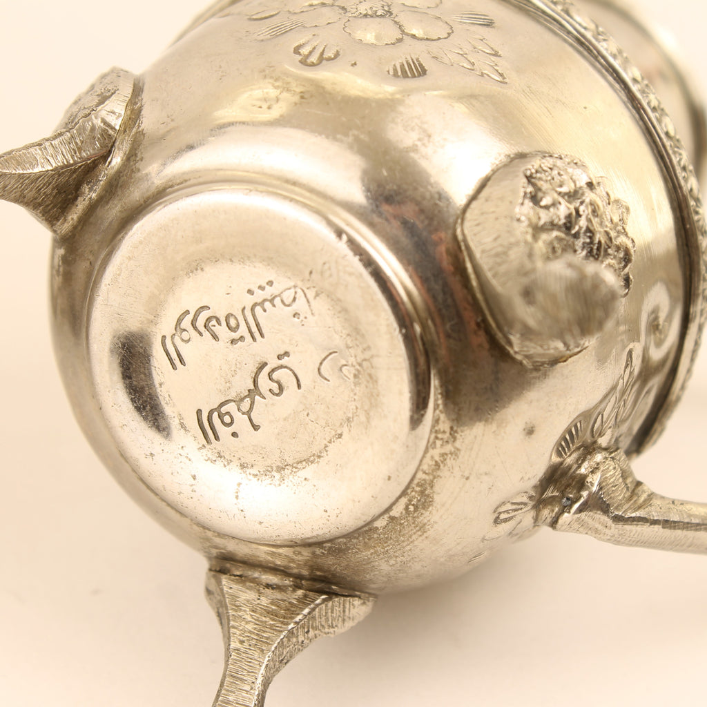 Sucrier et pot à lait argentés sur pieds – Exportation Indienne – Style rococo