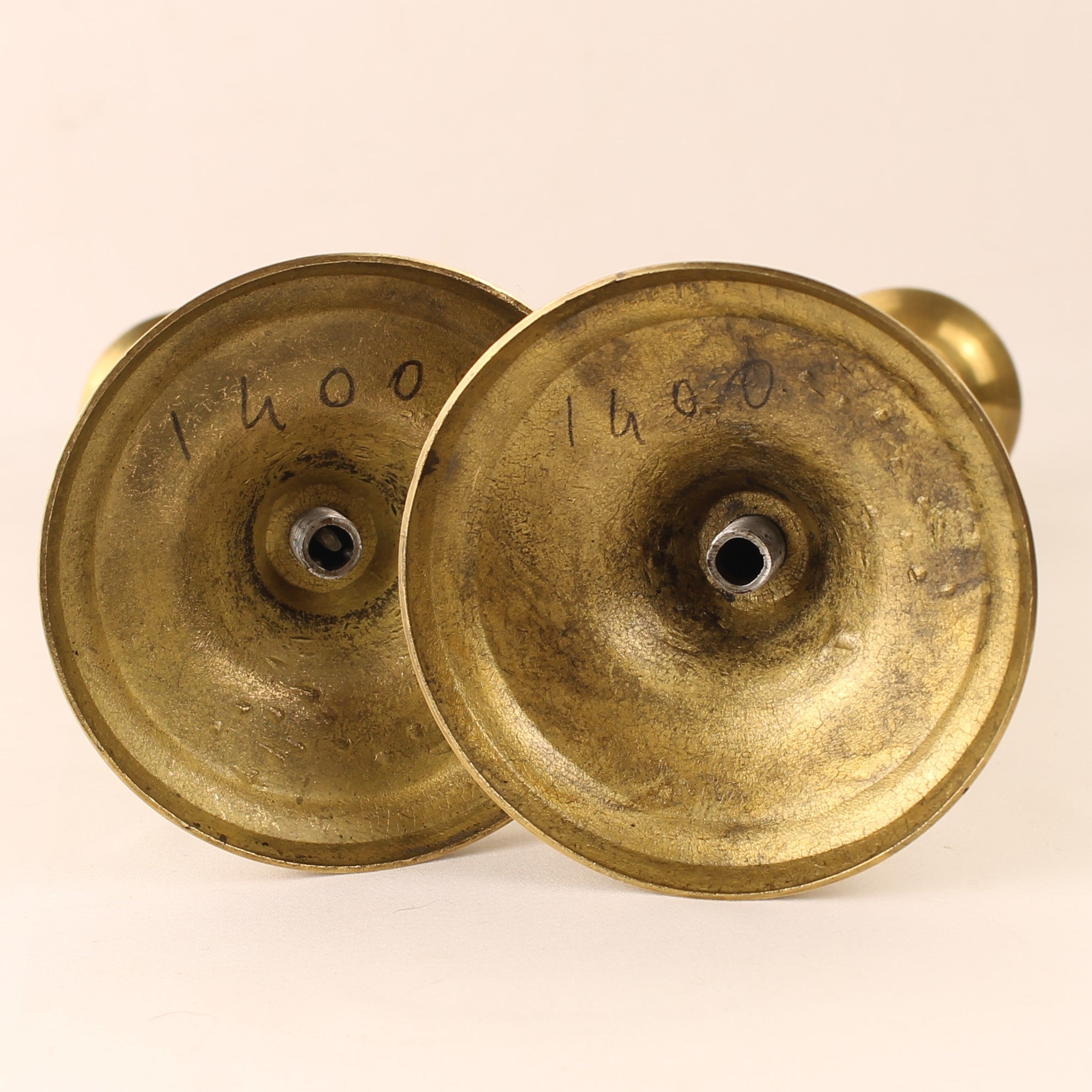 Bougeoirs en Laiton – Lot de 2 – 19,5 cm – Années 70