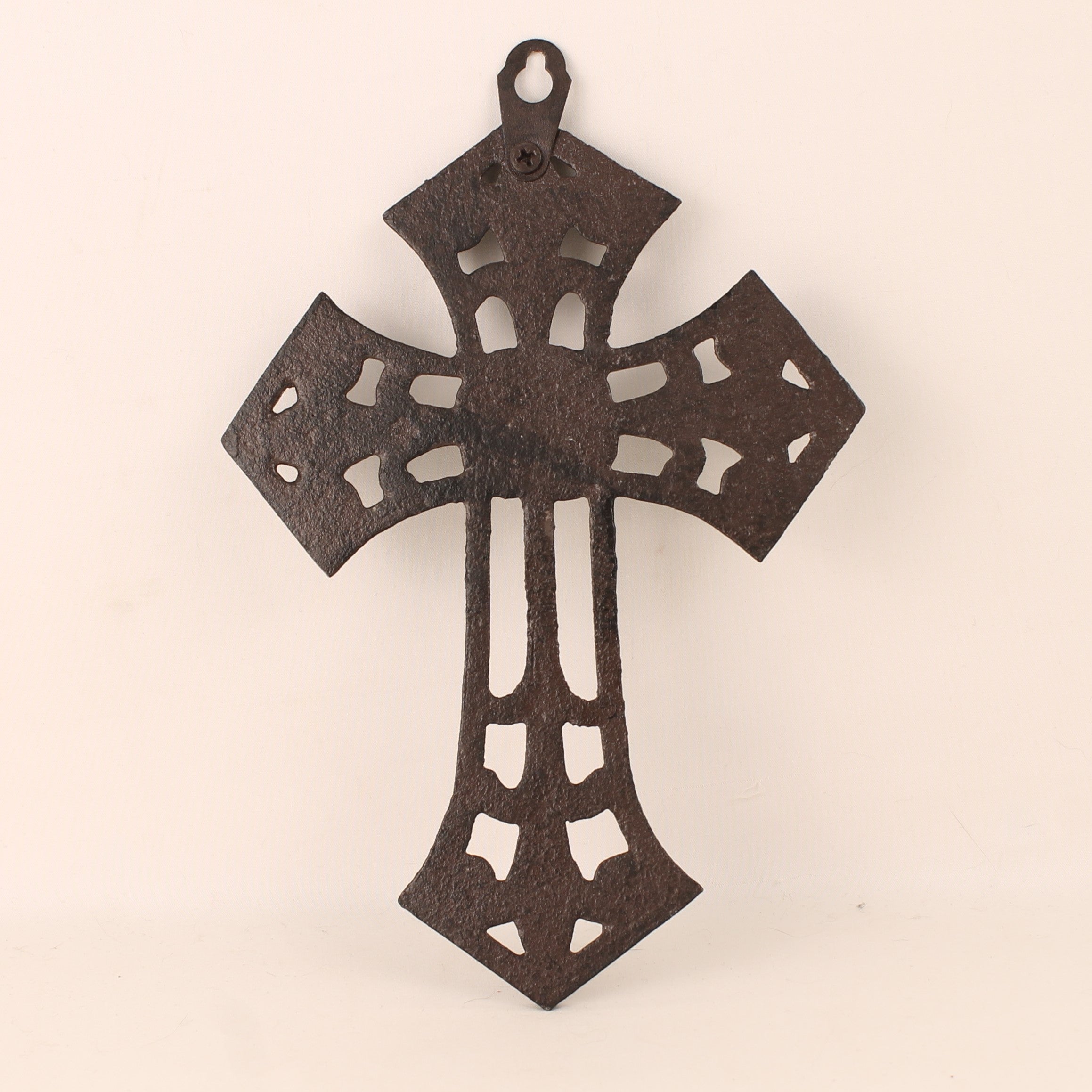 Wandkruis Gietijzer -  Brocante stijl (18x13cm)