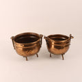 Copper Pots on Tripods – Set of 2 – c. 1910–1925 - Hand-Hammered