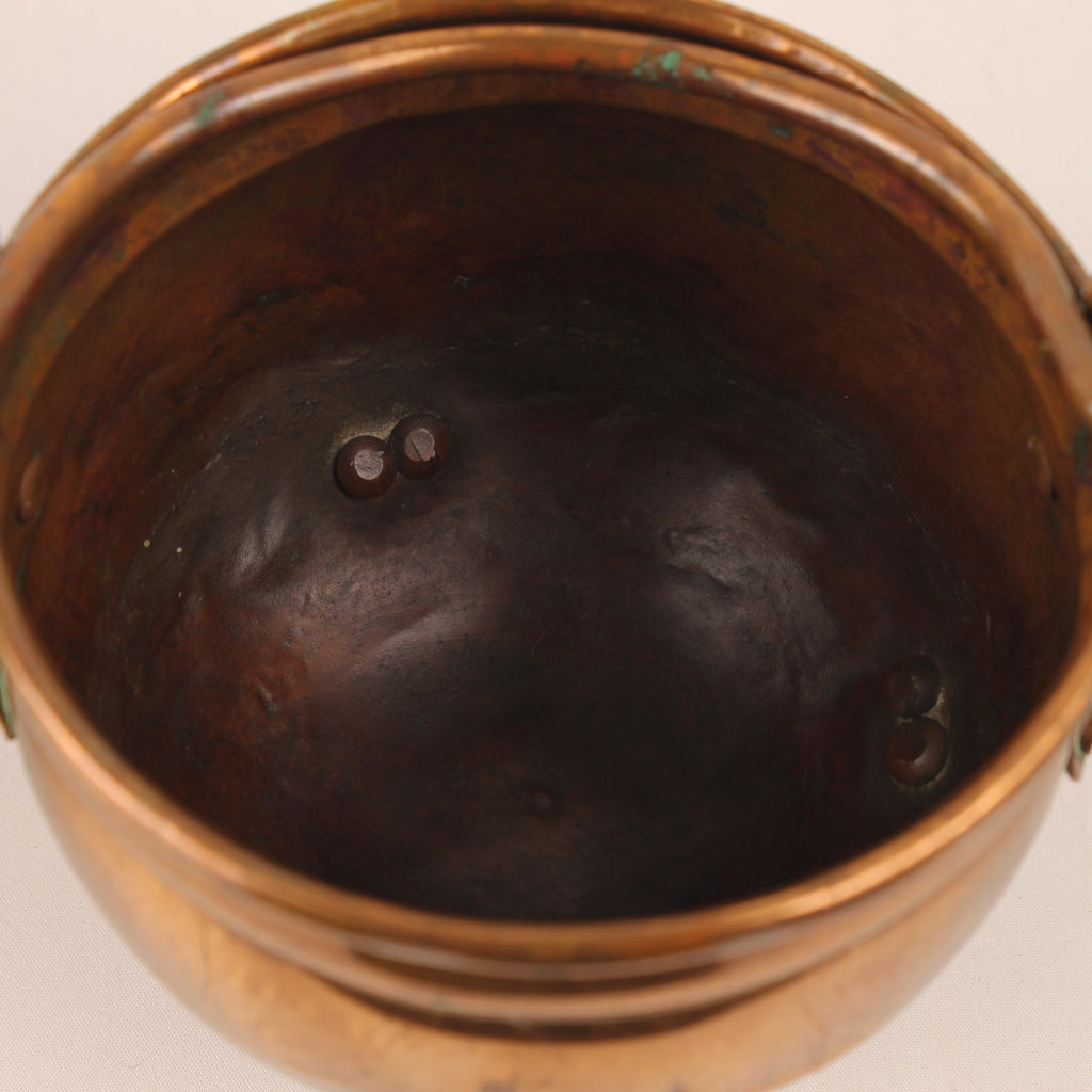 Copper Pots on Tripods – Set of 2 – c. 1910–1925 - Hand-Hammered