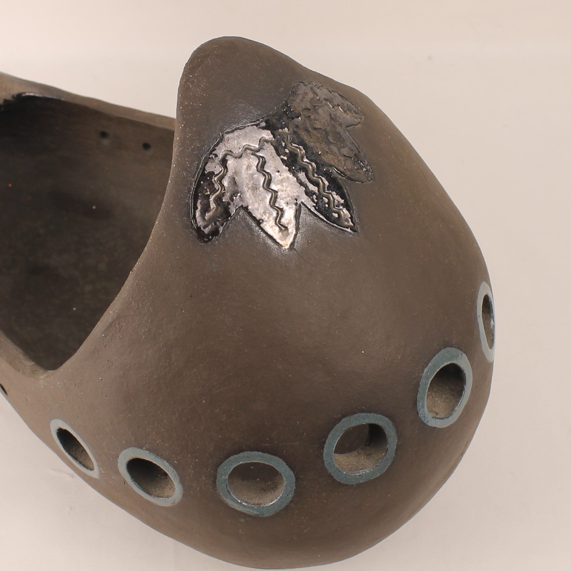 Handmade Studio Ceramic Sculpture – Ceremonial Rowboat with Bird Head – Unique