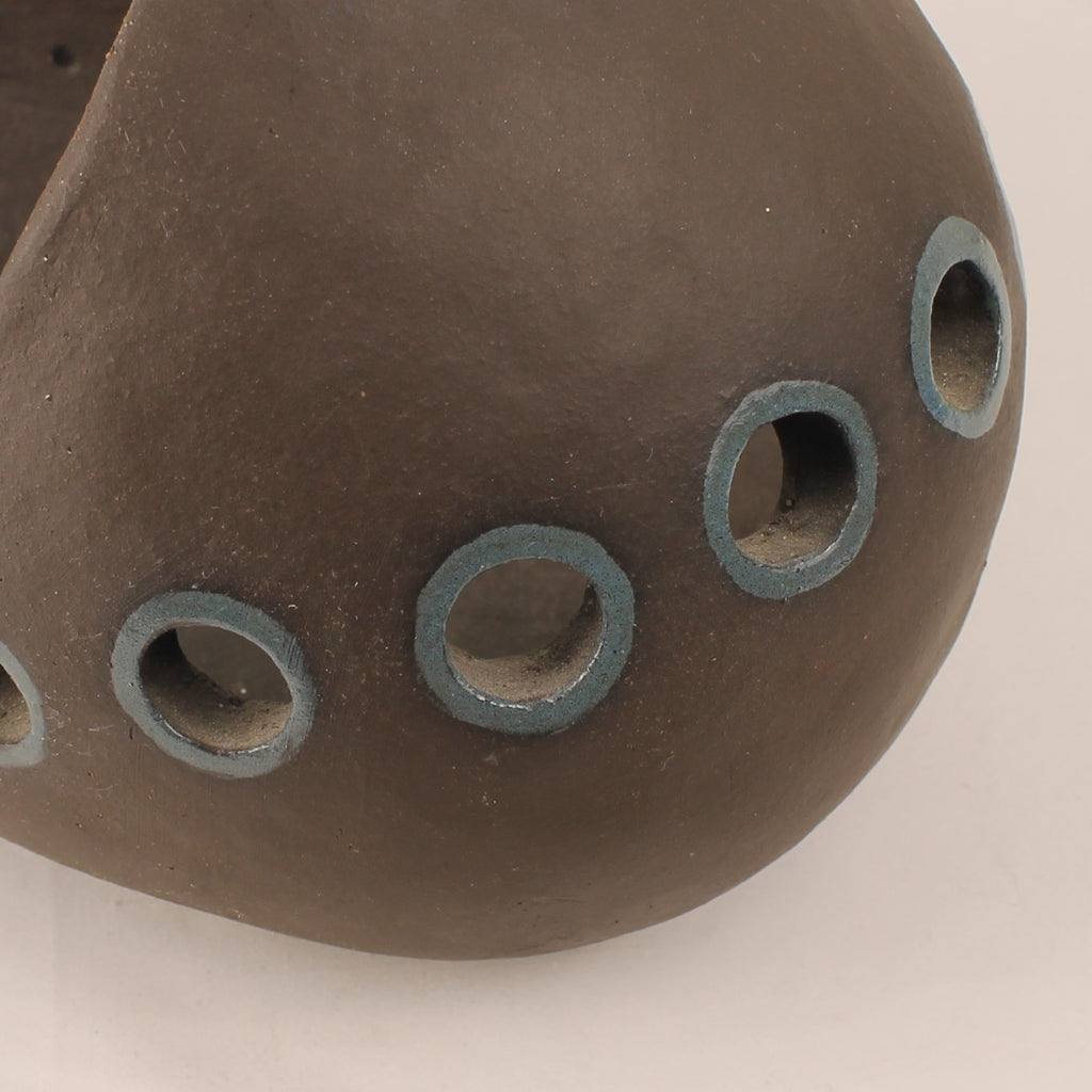 Handgemaakte Atelier Keramiek Sculptuur – Ceremoniële Roeiboot met Vogelkop – Unicum