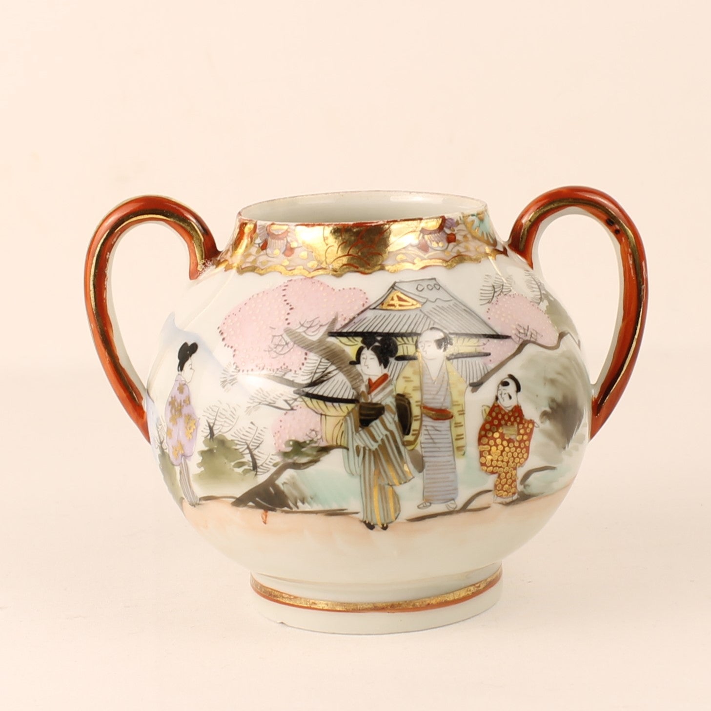 Japanse Handbeschilderde Sierpot - Dubbel Oor - Satsuma Stijl - ca. 1925–1945