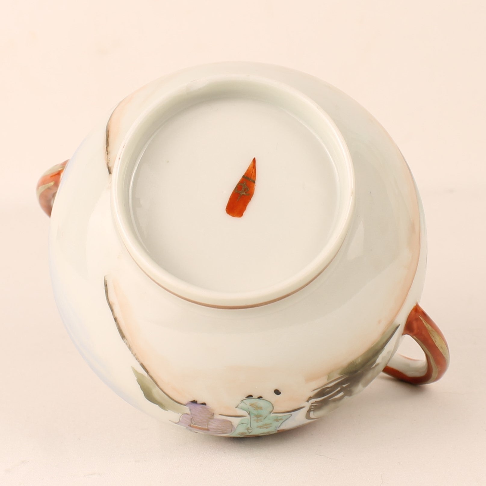 Pot Ornemental Japonais Peint à la Main - Double Anse - Style Satsuma - c. 1925-1945