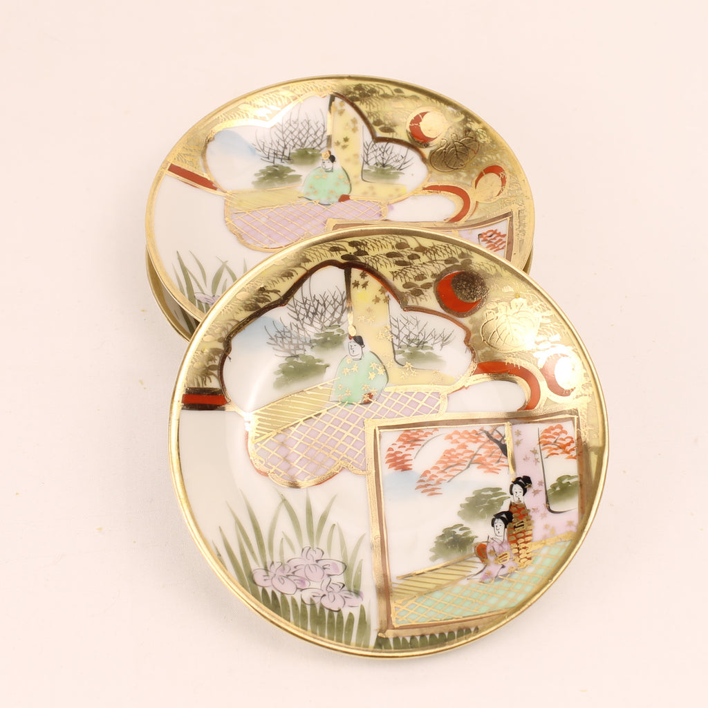 Japans Eggshell Porselein Mokka Servies – Rijk Verguld en Handbeschilderd