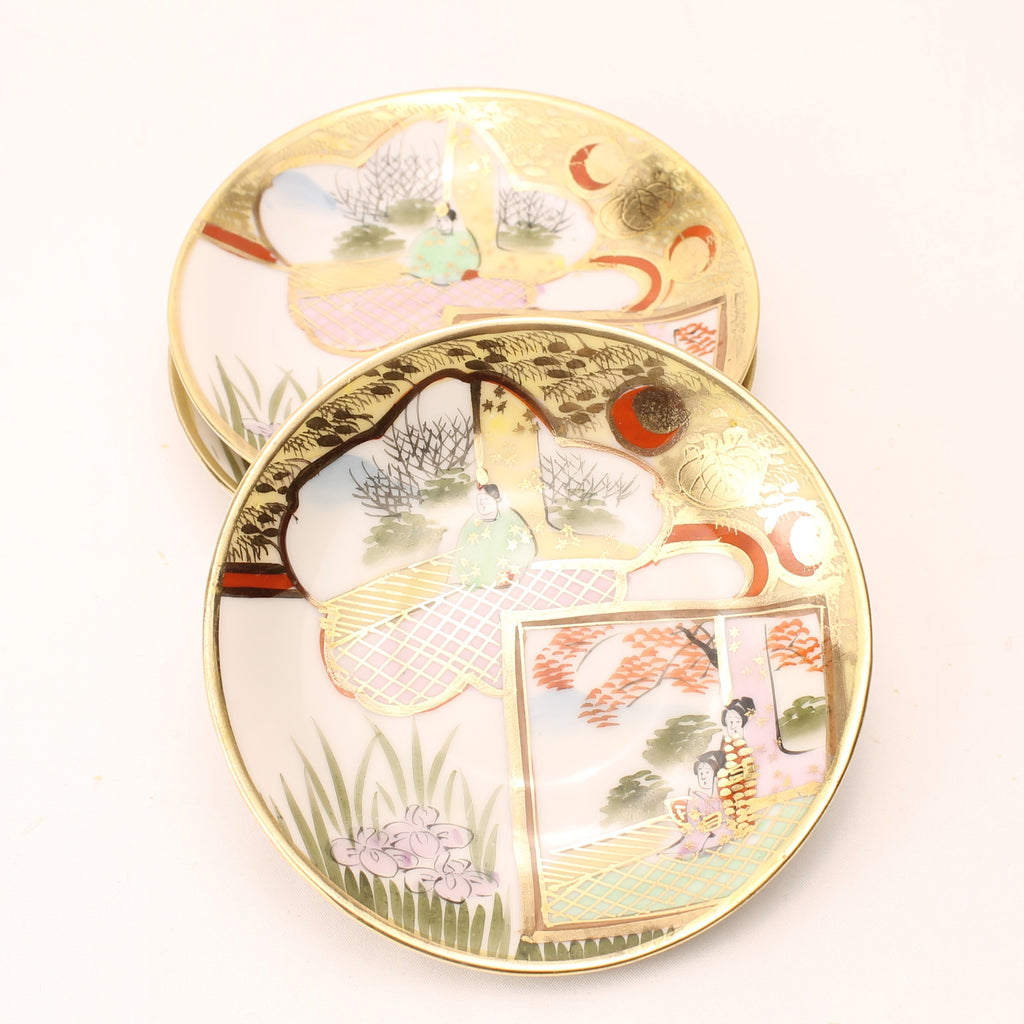 Japans Eggshell Porselein Mokka Servies – Rijk Verguld en Handbeschilderd