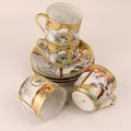 Japans Eggshell Porselein Mokka Servies – Rijk Verguld en Handbeschilderd