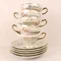 Japans Parelmoer Dragonware Kop & Schotel Set - 10-delig - ca. 1960-1975