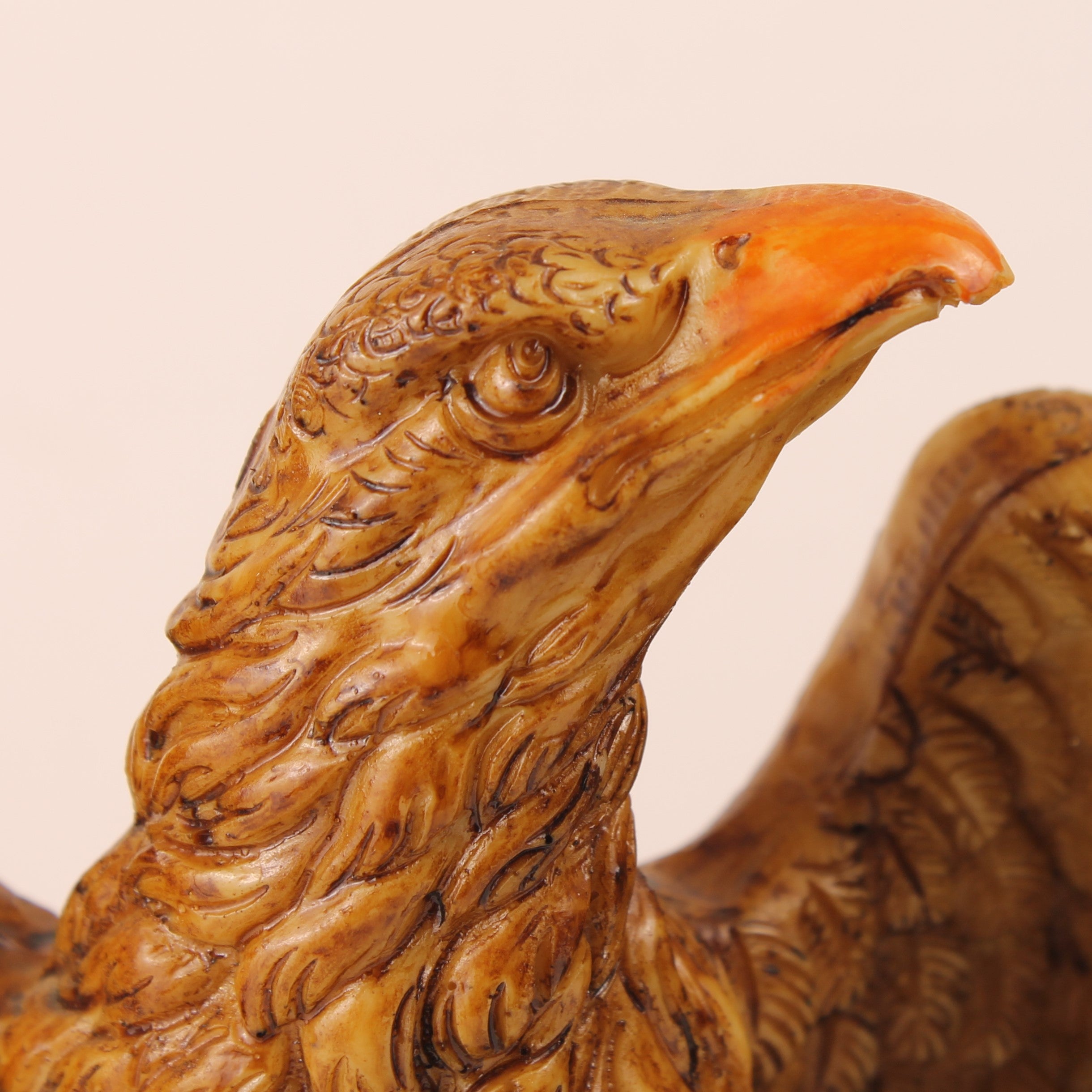 Eagle Statue Onyx Style - Polished Faux Stone - 22 cm - 1970s