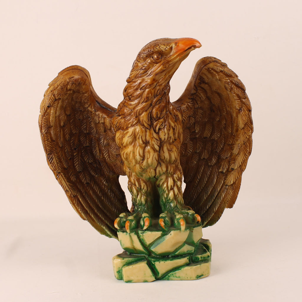Eagle Statue Onyx Style - Polished Faux Stone - 22 cm - 1970s