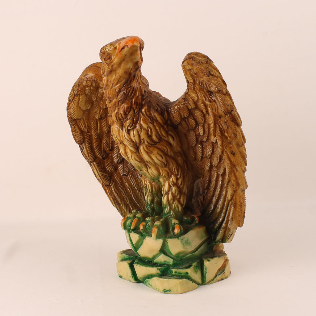 Eagle Statue Onyx Style - Polished Faux Stone - 22 cm - 1970s