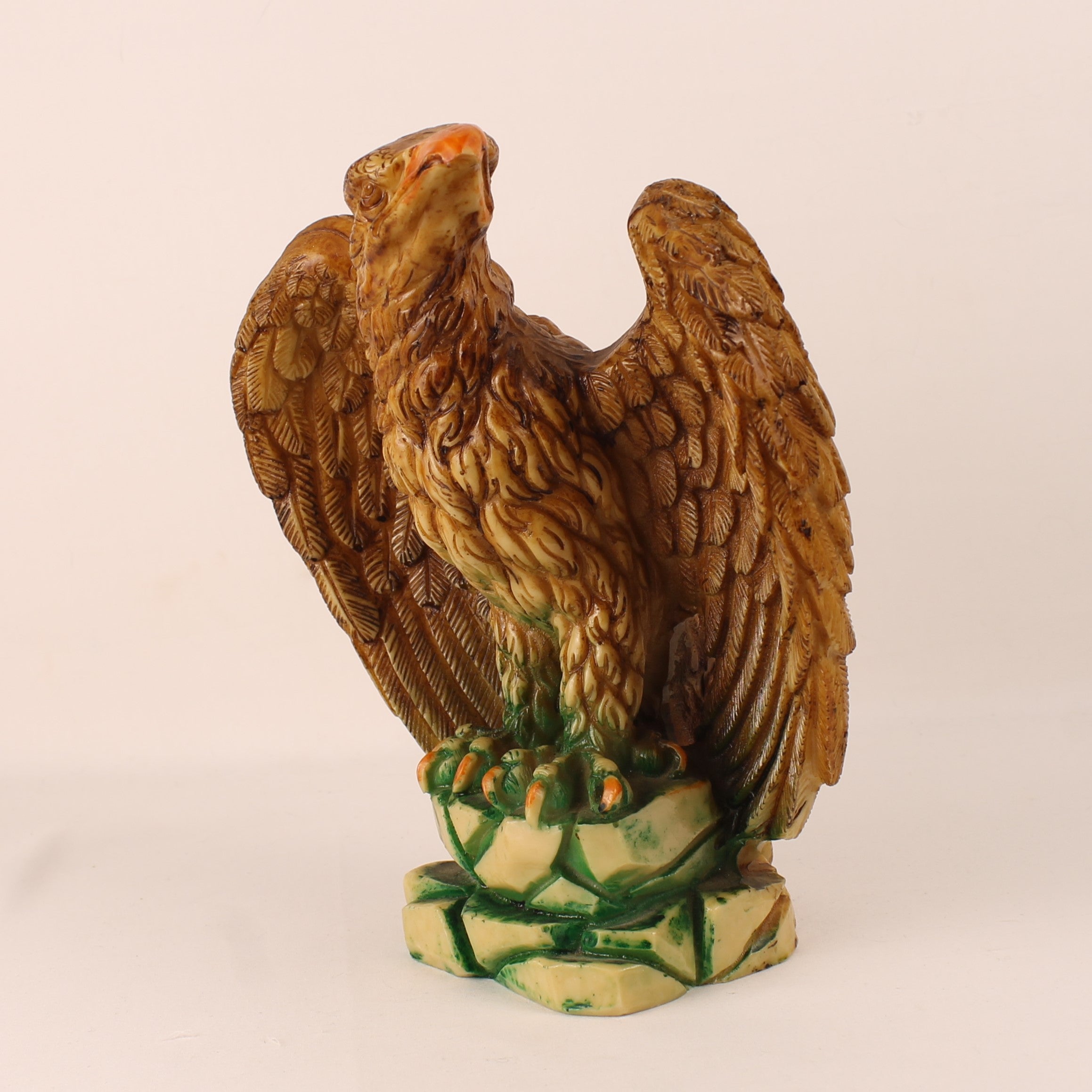 Eagle Statue Onyx Style - Polished Faux Stone - 22 cm - 1970s